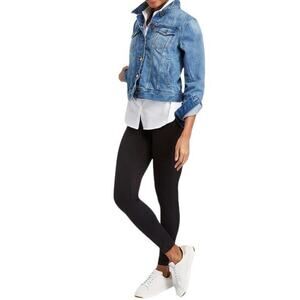 SPANX Women's Size M Black Stretch Banded Cuff Look At Me Now Leggings FL3515